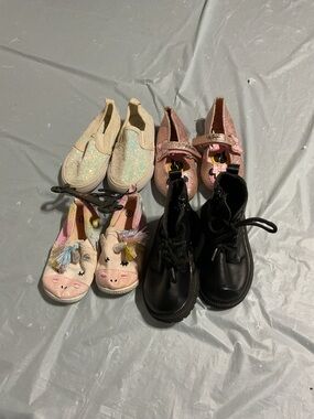 Girls Black Lace-Up Boots - Classic Kids Dress Shoes 1094  size 5,6,7